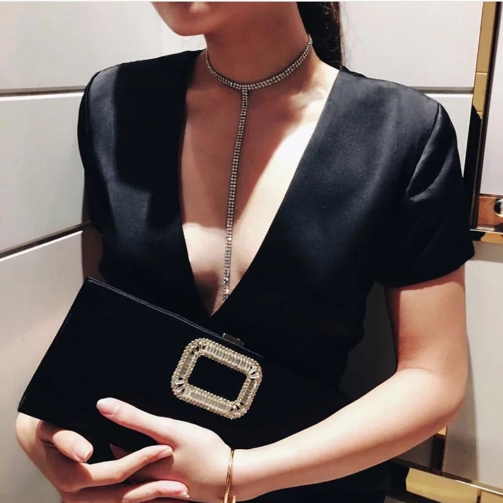 Sexy T-shape Diamond Choker Necklace